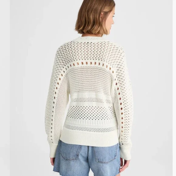 NWT Madewell XS Open-Stitch Cotton Pullover Sweater - Picture 4 of 14